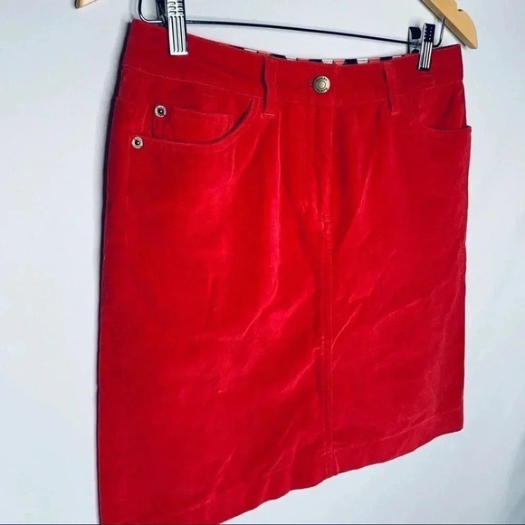 Boden Red Velour Skirt Size 10 - Picture 3 of 8